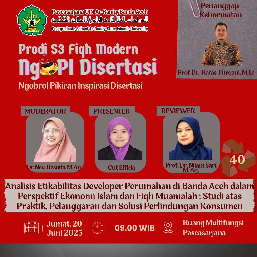NgoPI Dissertation Edition 40 with the Theme: Analysis of the Ethics of Housing Developers in Banda Aceh from the Perspective of Islamic Economics and Fiqh Muamalah: A Study of Practices, Violations and Protection Solutions