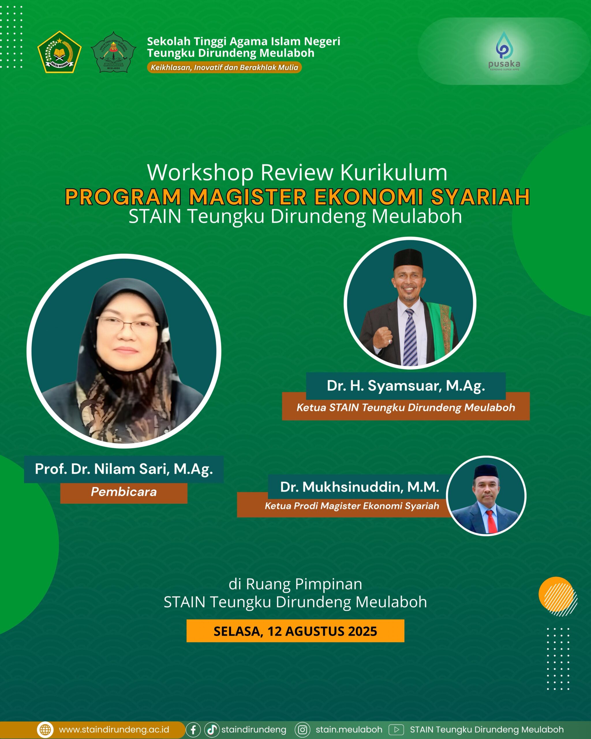 Prof. Dr. Nilam Sari, M.Ag Serves as Curriculum Reviewer for the Master’s Program in Islamic Economics, STAIN Teungku Dirundeng Meulaboh
